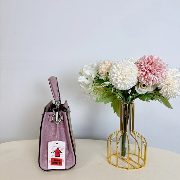 coach  CC977 Mini Lane Top Handle In Signature Canvas IN Light Khaki Ice Purple - Picture 4 of 8